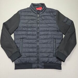 Guess Puffer Jacket Lightweight‎ Full Zip Bomber Black Men's XL